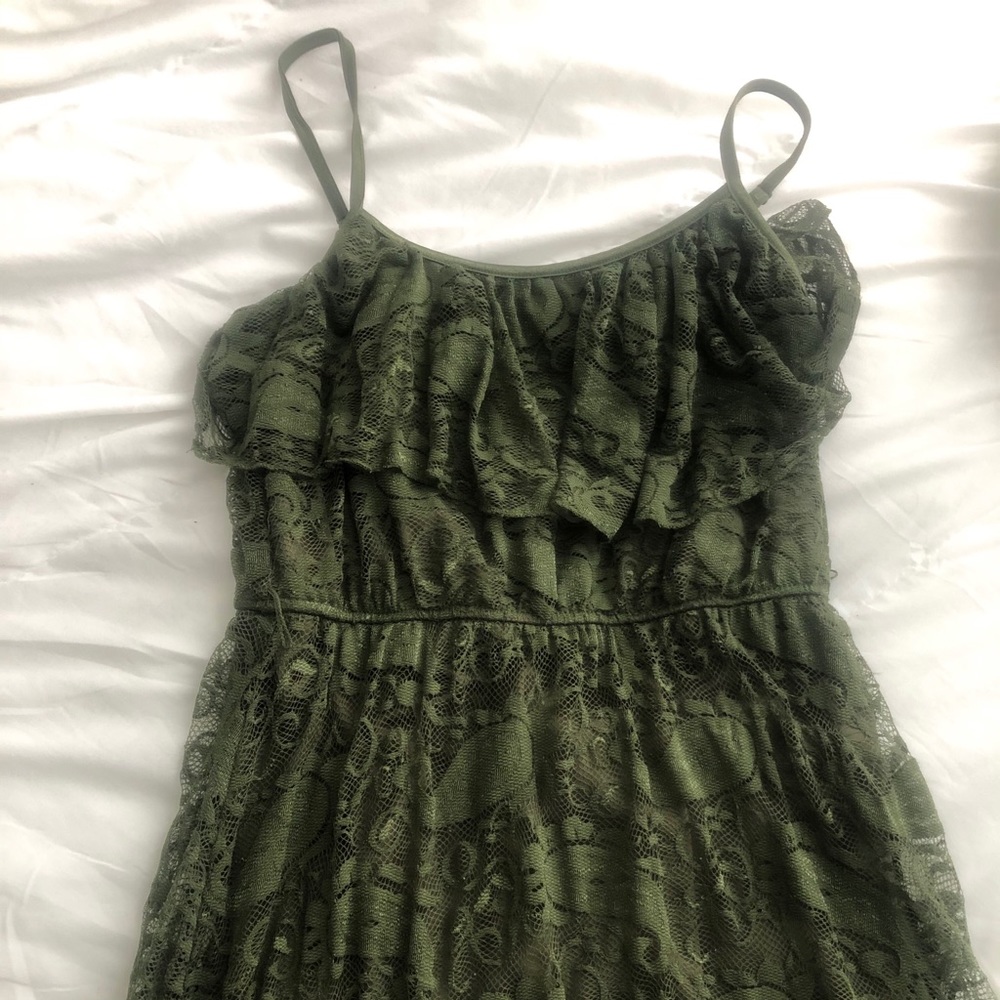 Green lace dress